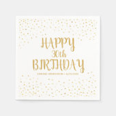 Serviette En Papier Joyeuse Parties scintillant d'or d'anniversaire n' (Devant)