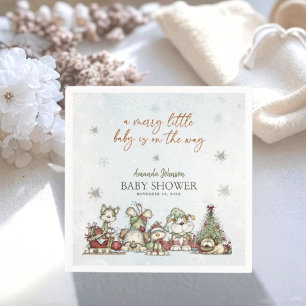 Serviette En Papier Joyeuse petite fête de bébé en hiver pour chiots N