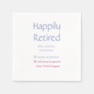 Serviette En Papier Joyeuse retraite nom années de service violet