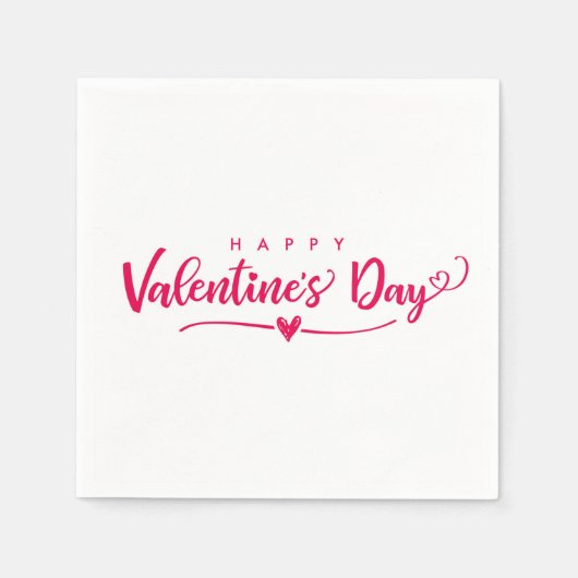 Serviette En Papier Joyeuse Saint-Valentin (Devant)