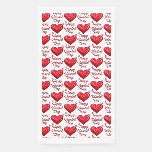 Serviette En Papier Joyeuse Saint-Valentin (Devant)