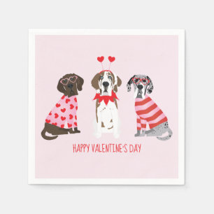 Serviette En Papier Joyeuse Saint-Valentin Grands Dames Dogs