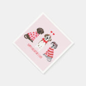 Serviette En Papier Joyeuse Saint-Valentin Grands Dames Dogs (Coin)