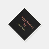 Serviette En Papier Joyeuse Saint-Valentin rouge noir de nom stylé (Coin)