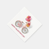 Serviette En Papier Joyeuse Saint-Valentin | Vélo et Ballons (Coin)