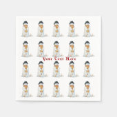 Serviette En Papier joyeuse scène des neiges souriantes à noël (Devant)