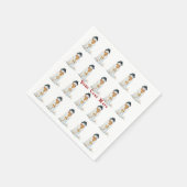 Serviette En Papier joyeuse scène des neiges souriantes à noël (Coin)