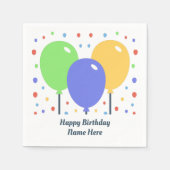 Serviette En Papier Joyeuse serviette d'anniversaire avec ballons colo (Devant)