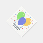 Serviette En Papier Joyeuse serviette d'anniversaire avec ballons colo (Coin)
