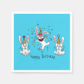 Serviette En Papier Joyeuse serviettes de lapin d'anniversaire (Devant)