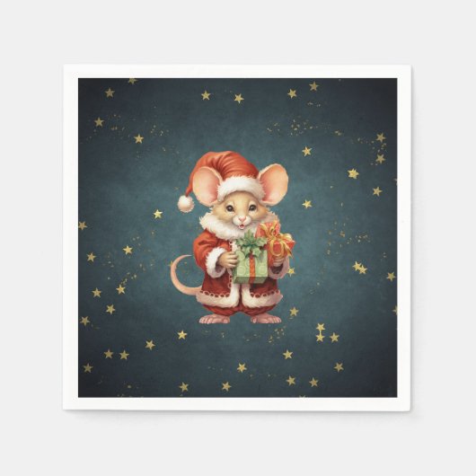 Serviette En Papier Joyeuse souris Noël (Devant)