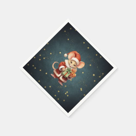 Serviette En Papier Joyeuse souris Noël (Coin)