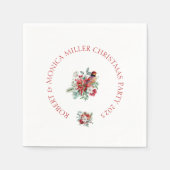 Serviette En Papier Joyeuse Vibe Fleurs d'aquarelles de Noël, feuille (Devant)