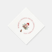 Serviette En Papier Joyeuse Vibe Fleurs de Noël & lanterne bouquet (Coin)