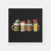 Serviette En Papier Joyeuses bières de Noël Boire Père Noël Beer Lover (Devant)