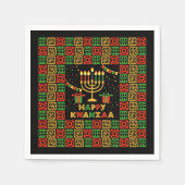 Serviette En Papier Joyeuses bougies Kwanzaa Rouge Noir Jaune Jaune (Devant)