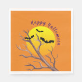 Serviette En Papier Joyeuses chauves-souris d'Halloween et serviettes  (Devant)