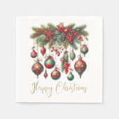 Serviette En Papier Joyeuses décorations de Noël (Devant)