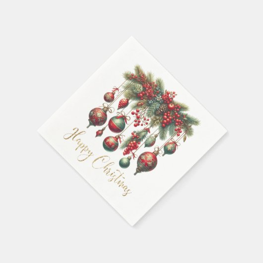 Serviette En Papier Joyeuses décorations de Noël (Coin)