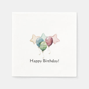 Serviette En Papier Joyeuses étoiles et ballons d'anniversaire