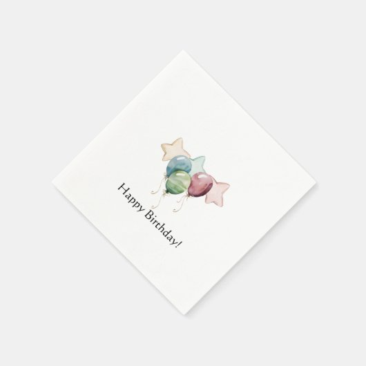 Serviette En Papier Joyeuses étoiles et ballons d'anniversaire (Coin)