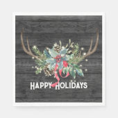 Serviette En Papier Joyeuses fêtes Cerfs Antlers avec lumières (Devant)