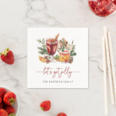 Serviette en papier Joyeuses Fêtes Cocktail (En situation)