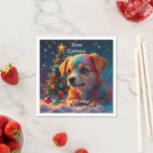 Serviette En Papier Joyeuses Fêtes de Noël (En situation)