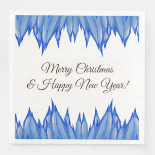 Serviette En Papier Joyeuses Fêtes, Flocons de Neige, Glaçons Mouchoir
