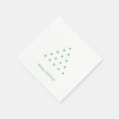 Serviette En Papier Joyeuses fêtes Green white snow Stars Tree paper (Coin)