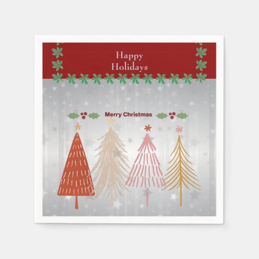 Serviette En Papier Joyeuses fêtes, Joyeux Noël, (Devant)