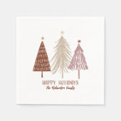 Serviette En Papier Joyeuses fêtes Joyeux Noël Festive Arbres Chic (Devant)