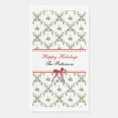 Serviette En Papier Joyeuses fêtes Mistletoe Red Bow Custom Christmas (Devant)