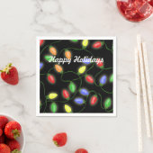 Serviette En Papier Joyeuses fêtes Noël lumières à cordes (En situation)