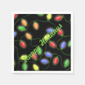 Serviette En Papier Joyeuses fêtes Noël String Lights Napkins (Devant)