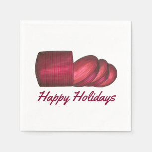 Serviette En Papier Joyeuses fêtes Noël Thanksgiving Cranberry