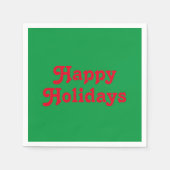 Serviette En Papier "Joyeuses fêtes" papier rouge vert (Devant)