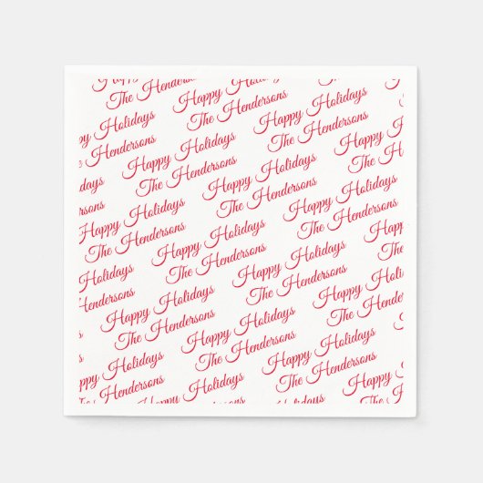 Serviette En Papier Joyeuses Fêtes Personnalisées (Devant)