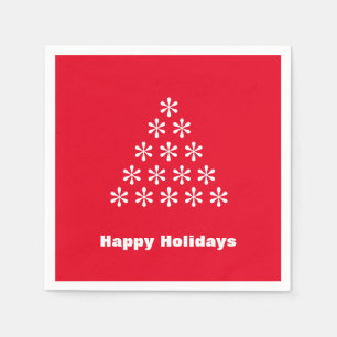 Serviette En Papier Joyeuses fêtes rouge blanc neige Stars papier arbr