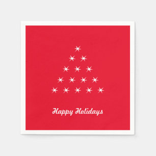 Serviette En Papier Joyeuses fêtes rouge blanc neige Stars papier arbr