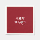 Serviette En Papier Joyeuses Fêtes Rouge et Blanc (Devant)
