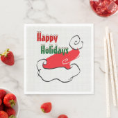 Serviette En Papier Joyeuses fêtes Santa Hat (En situation)