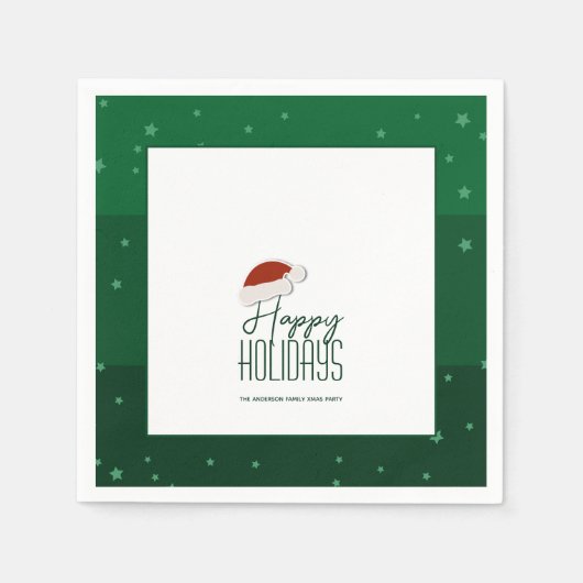 Serviette En Papier Joyeuses fêtes Typographie festive Joyeux Noël (Devant)