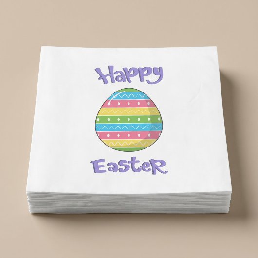 Serviette En Papier Joyeuses Pâques avec œuf