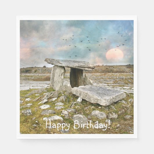 Serviette En Papier Joyeuses ruines celtiques d'anniversaire (Devant)