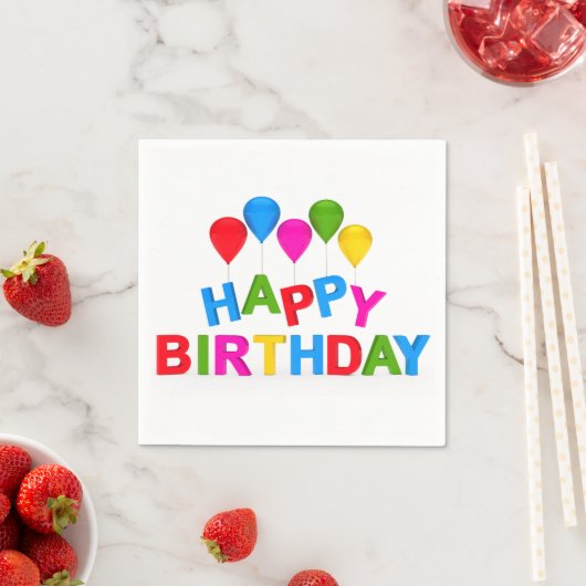 Serviette En Papier Joyeuses serviettes d'anniversaire (En situation)