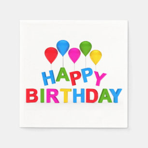 Serviette En Papier Joyeuses serviettes d'anniversaire