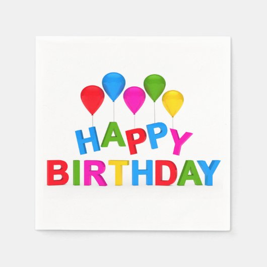 Serviette En Papier Joyeuses serviettes d'anniversaire (Devant)