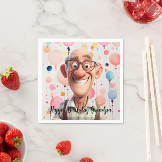 Serviette En Papier Joyeuses serviettes d'anniversaire (En situation)