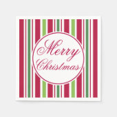 Serviette En Papier Joyeuses serviettes de Noël rayées (Devant)
